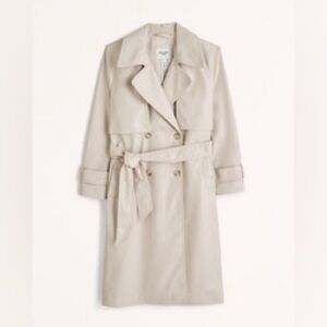 Abercrombie Women's Vegan Leather Trench Coat (L)